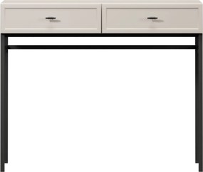 Consolă / măsuță toaletă Lorini 100 cm cu sertare - cașmir / mânere negre T-bar / cadru