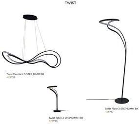 Lampadar/Lampa de podea LED TWIST 3-STEP DIMM BK