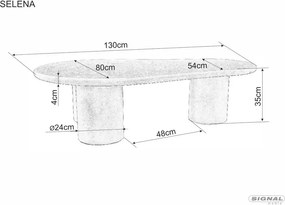 Măsuță de cafea Selena ecru L130 x l80 cm