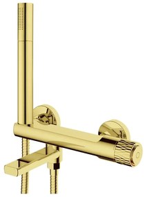 Mexen Diamond baterie de baie cu set de duș, auriu - 71530-50