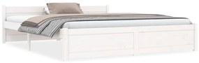 815055 vidaXL Cadru de pat, alb, 160x200 cm, lemn masiv de pin