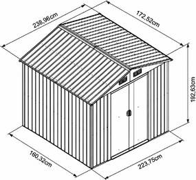 Căsuță de grădină AVENBERG 2.4 x 1.7 m ANTRACIT SD-X68E-H170