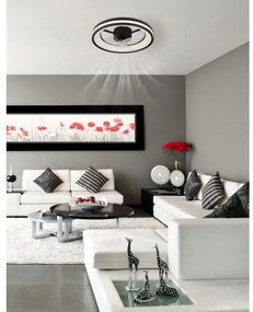 Plafonieră LED cu ventilator Globo 03650 GATIAN LED/30W/230V negru + telecomandă