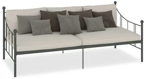 284670 vidaXL Cadru de pat, gri, 90 x 200 cm, metal