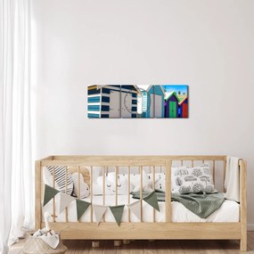 Tablou - Plaja Brighton, Melbourne, Australia (cu ceas) (90x30 cm)