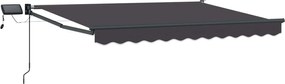 vidaXL Marchiză retractabilă manuală cu led-uri Antracit 2,5 x 2 m