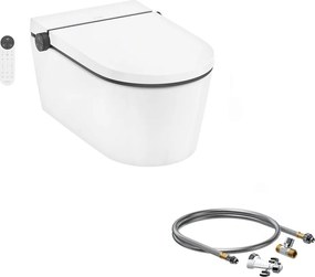 Set vas WC suspendat Hansgrohe LavaPura Element S cu functie bideu alb si kit conectare apa