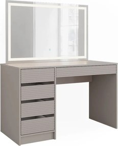 Masuta machiaj cu Oglinda LED si 5 Sertare pentru Cosmetice, Set Masa toaleta 120 cm, masuta cosmetica, vanity - SEC214