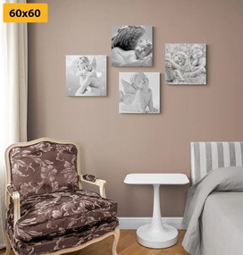 Set tablouri armonia îngerilor în alb-negru