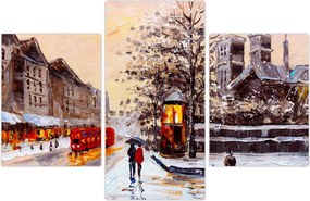 Tablou - Pictură oraș iarna (90x60 cm)