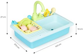 Chiuvetă de bucătărie umplută cu apă cu robinet 12 jucării suplimentare pentru copii