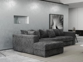 Colțar extensibil dumonde cu ladă de depozitare si sezut confortabil din spuma high-density, Gloria Euphoria Black 320x183 cm