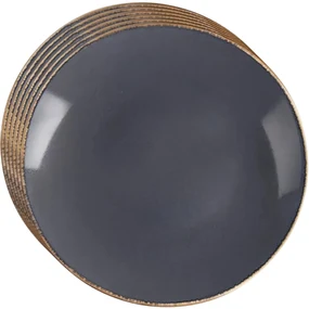 Orion Set de farfurii ceramice pentru desert Glaze gri 20,5 cm, 6 buc.