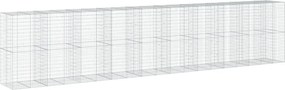 vidaXL Coș gabion cu capac, 950x100x200 cm, fier galvanizat