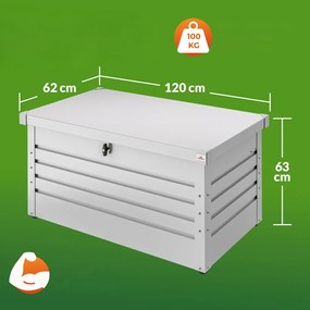 Cutie metalică de depozitare METALBOX, 385 l, 120×62×63cm, gri Gardebruk