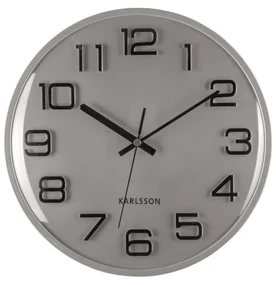 Karlsson 6022SI ceas de perete design argintiu,diametru 30 cm