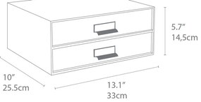 Organizator cu 2 sertare pentru documente Bigso Box of Sweden Birger, 33 x 22,5 cm, gri închis