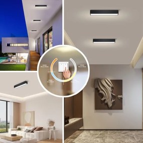 Immax NEO 07254L - LED LUNGO 20W/230V Wi-Fi Tuya negru + DO, stins reglabil