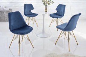 Set 2 scaune Scandinavia cu tapiterie din catifea si picioare din metal auriu