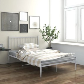 325016 vidaXL Cadru de pat, alb, 120x200 cm, metal