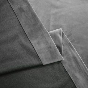 Set draperie din catifea blackout cu rejansa transparenta cu ate pentru galerie, Madison, densitate 700 g/ml, Spanish Gray, 2 buc