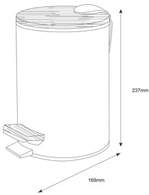 Coș de gunoi din bambus AQUALINE BI006 rotund 3 l,, alb