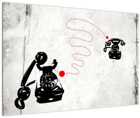 Tablou - Desen de telefon în stilul lui Banksy (90x60 cm)