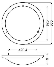 Plafonieră albă-în culoare naturală LED cu abajur din sticlă ø 30 cm Pine – Candellux Lighting