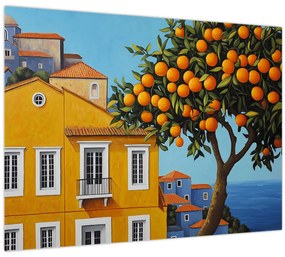 Tablou pe sticlă - Portocal (70x50 cm)
