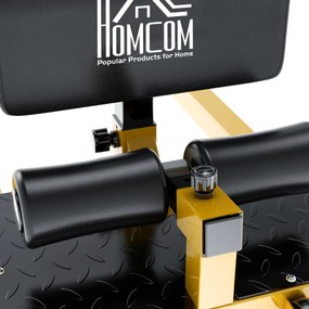 HOMCOM Aparat pentru Genuflexiuni 3 în 1 pentru Picioare, Abdominale și Flotări, 50x97x44,5-56,5 cm, Galben | Aosom Romania