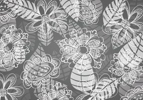 Fototapet - Flori - gri (152,5x104 cm)