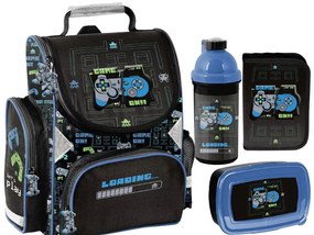 Servietă școlară pentru băieți - set din 4 piese