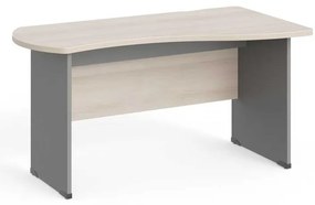 Birou de colt Manager 140 x 80 cm, dreapta, salcâm deschis / gri