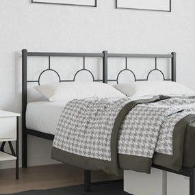vidaXL Tăblie de pat metalică, negru, 135 cm