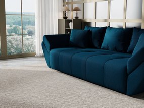 Canapea extensibilă dumonde cu ladă de depozitare si sezut confortabil din spuma high-density, Berlin Enjoy Petrol 250x100 cm