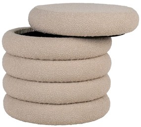 Taburet bej cu tapițerie din stofă bouclé Brooklyn – House Nordic