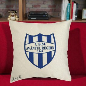 Perna Personalizata CSM Avantul Reghin 1949, 40x40 cm, Ecru, Husa Detasabila, Perna Inclusa, BEKZ®