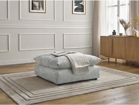 Taburet gri deschis cu tapițerie din chenille Neil – Bobochic Paris