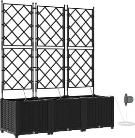 vidaXL Vază pentru Grădină 3 pcs Negru Oțel