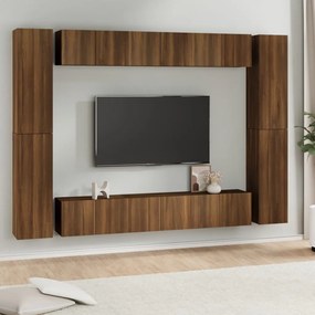 3120250 vidaXL Set dulapuri TV, 10 piese, stejar maro, lemn prelucrat