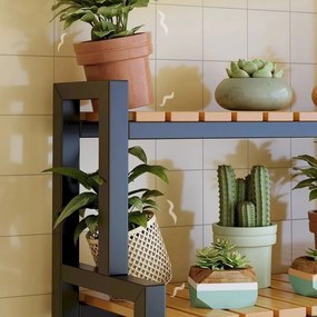 Suport metalic pentru plante 3 etaje raft pentru flori în stil loft 95 cm