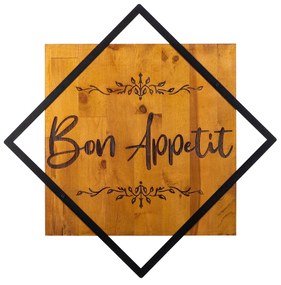 Accesoriu decorativ Bon Appetit, stejar/negru, lemn/metal, 54x54 cm