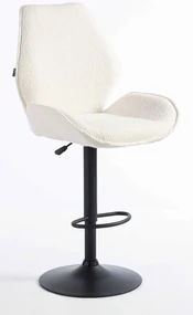 HR350W Scaun Crem din Boucle Bază Neagră