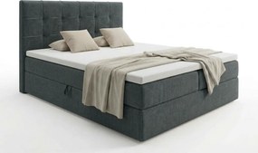 Pat tapițat boxspring DIRELIS VIBE 160x200 cm gri inchis Saltea: Saltea cu arcuri Bonell