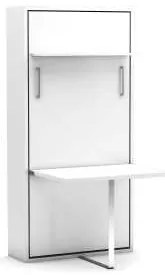 Pat rabatabil cu somiera si birou - Diva Happy Table (HAPPY TABLE) 90X190 - Alb Mat