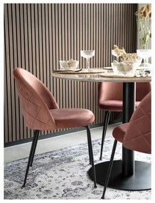 Masă de dining rotundă cu blat cu aspect de marmură ø 110 cm Bolzano – House Nordic