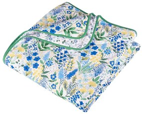 Cuvertură verde-albastră matlasată 220x230 cm Tilly Floral – Catherine Lansfield