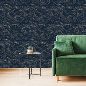 Tapet structura frunzelor în design luxos