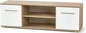 Comoda TV LIMA, alb/stejar sonoma, PAL laminat, 137x40x44 cm