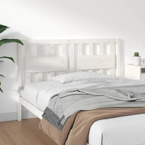 818571 vidaXL Tăblie de pat, alb, 145,5x4x100 cm, lemn masiv de pin